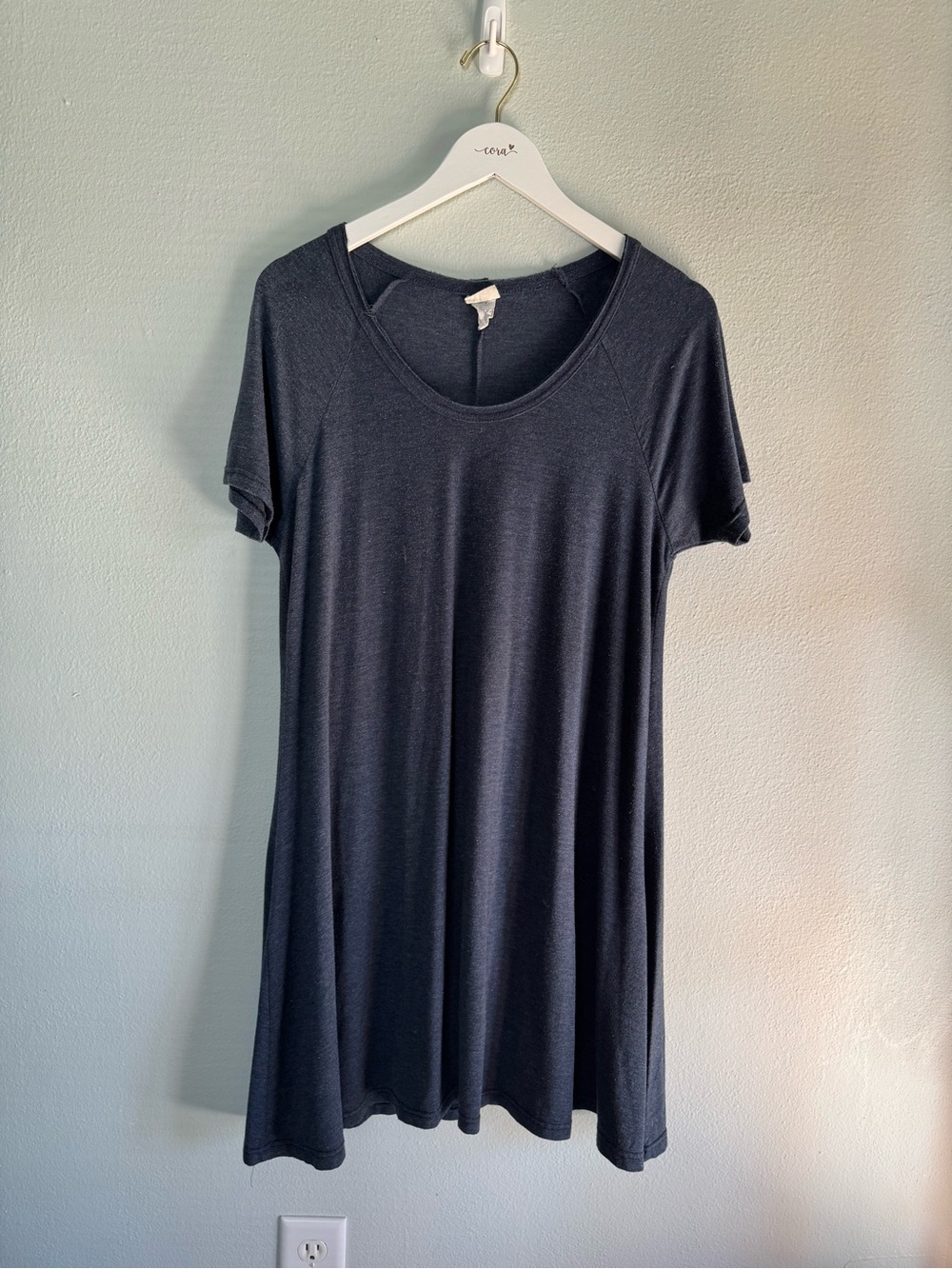Navy Women's Scoop Neck Tee Dress